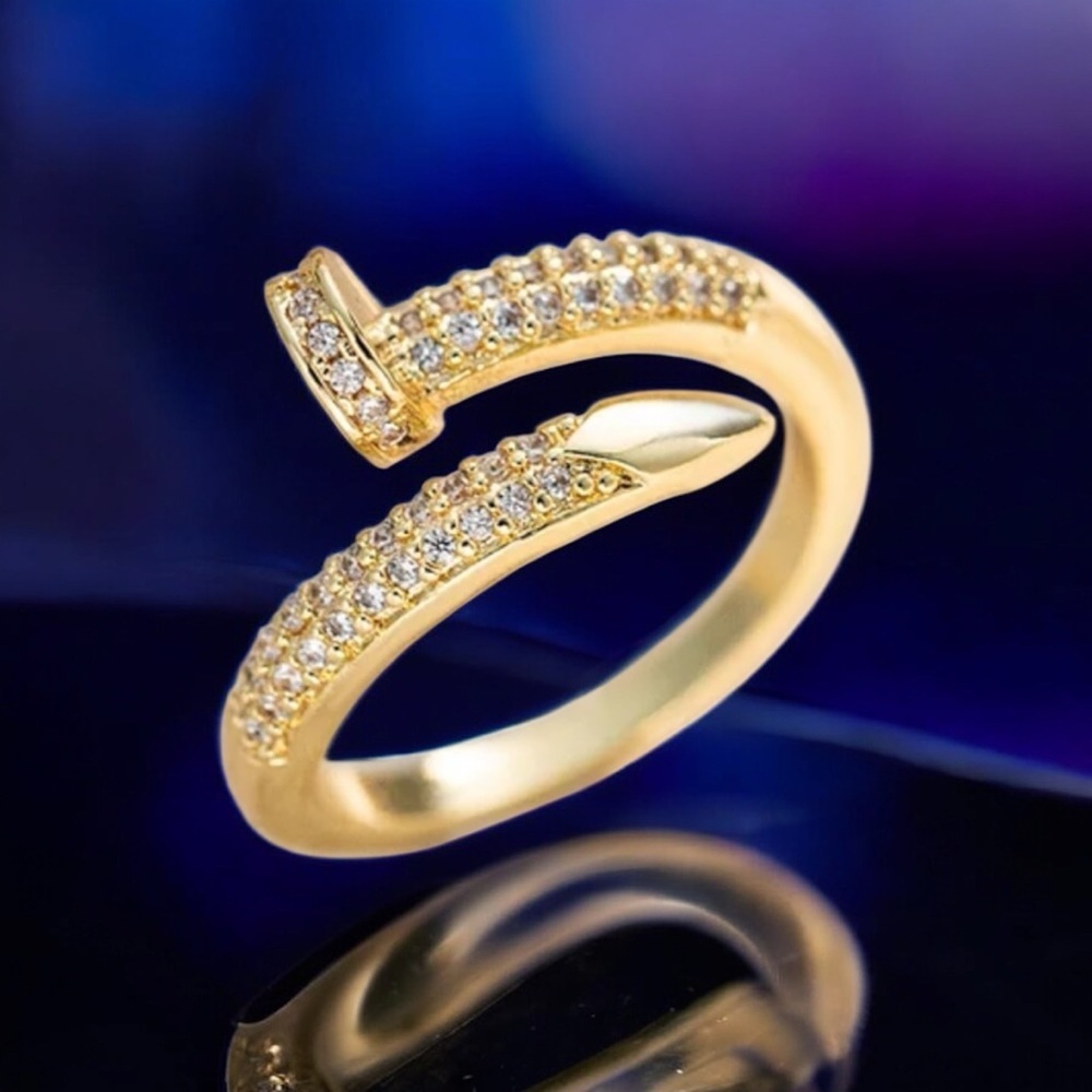 Stunning & Elegant Nail Shape Open Adjustable Ring - NWOT